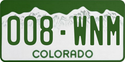 CO license plate 008WNM
