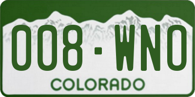 CO license plate 008WNO