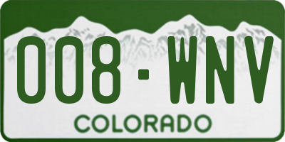 CO license plate 008WNV