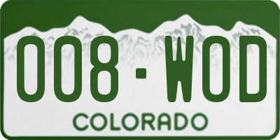 CO license plate 008WOD