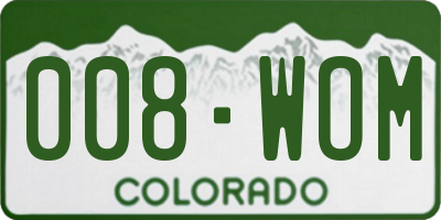 CO license plate 008WOM
