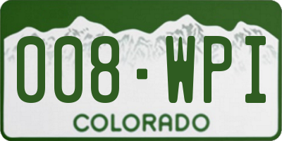 CO license plate 008WPI