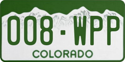 CO license plate 008WPP