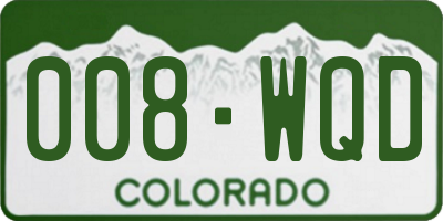 CO license plate 008WQD