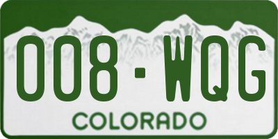 CO license plate 008WQG