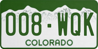 CO license plate 008WQK