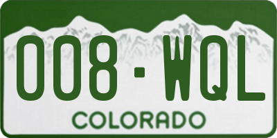 CO license plate 008WQL