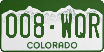 CO license plate 008WQR