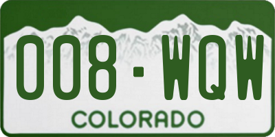 CO license plate 008WQW