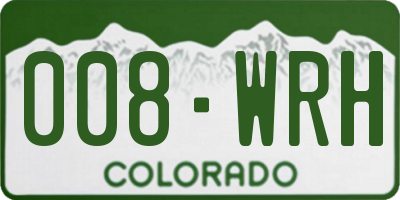 CO license plate 008WRH