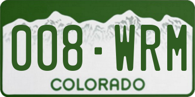 CO license plate 008WRM
