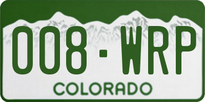 CO license plate 008WRP