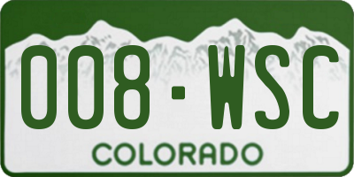 CO license plate 008WSC