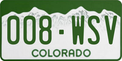 CO license plate 008WSV