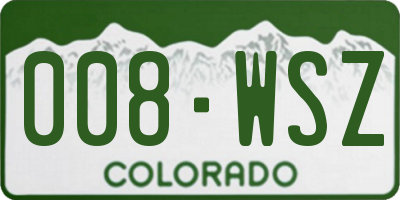 CO license plate 008WSZ