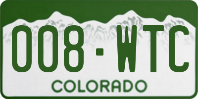CO license plate 008WTC