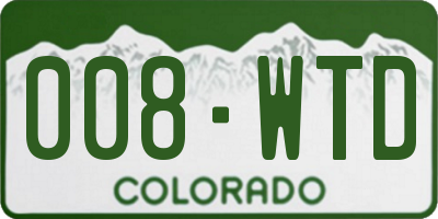 CO license plate 008WTD