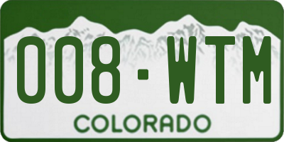 CO license plate 008WTM