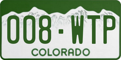 CO license plate 008WTP