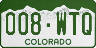 CO license plate 008WTQ