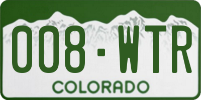 CO license plate 008WTR