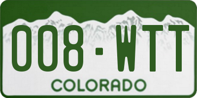 CO license plate 008WTT