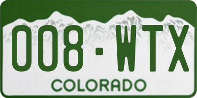 CO license plate 008WTX
