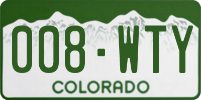 CO license plate 008WTY
