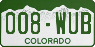 CO license plate 008WUB