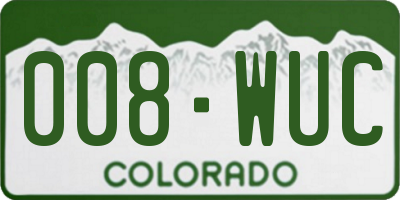 CO license plate 008WUC