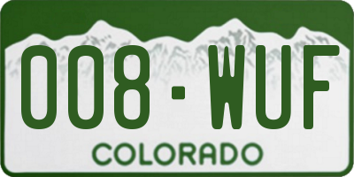 CO license plate 008WUF