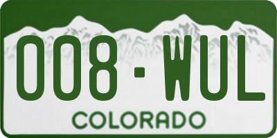 CO license plate 008WUL