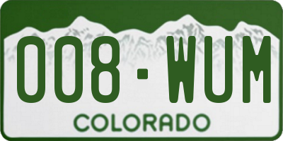 CO license plate 008WUM