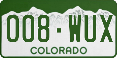 CO license plate 008WUX