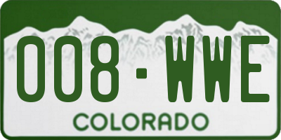 CO license plate 008WWE