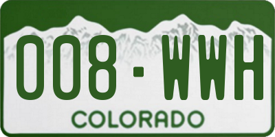 CO license plate 008WWH