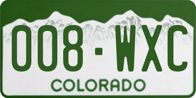 CO license plate 008WXC