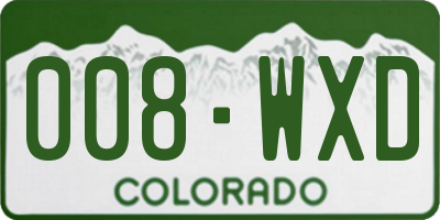 CO license plate 008WXD
