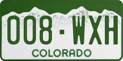 CO license plate 008WXH
