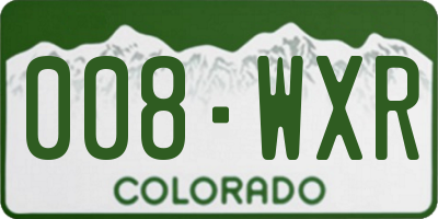 CO license plate 008WXR