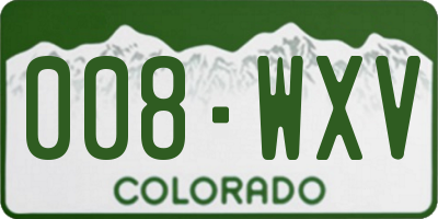 CO license plate 008WXV