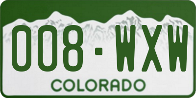 CO license plate 008WXW