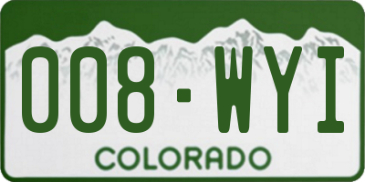 CO license plate 008WYI