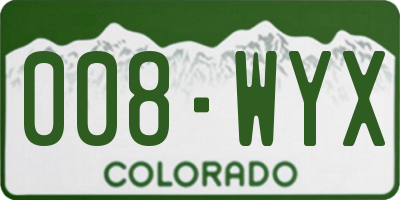CO license plate 008WYX