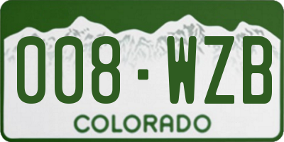 CO license plate 008WZB
