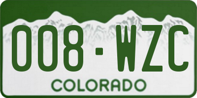 CO license plate 008WZC