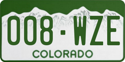 CO license plate 008WZE