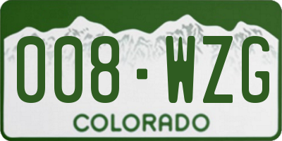 CO license plate 008WZG