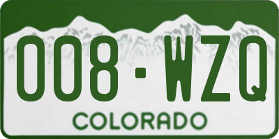 CO license plate 008WZQ