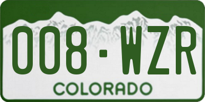 CO license plate 008WZR